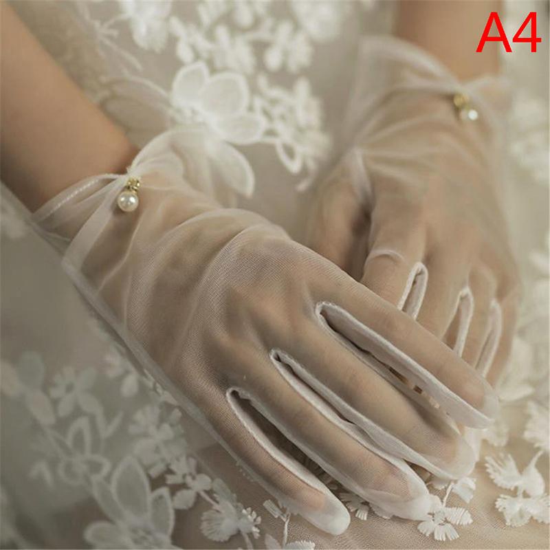 Dámské Svatba Nevěsta Krátké Rukavice Saténové Plné Prsty Délka na Zápěstí Párty Rukavice