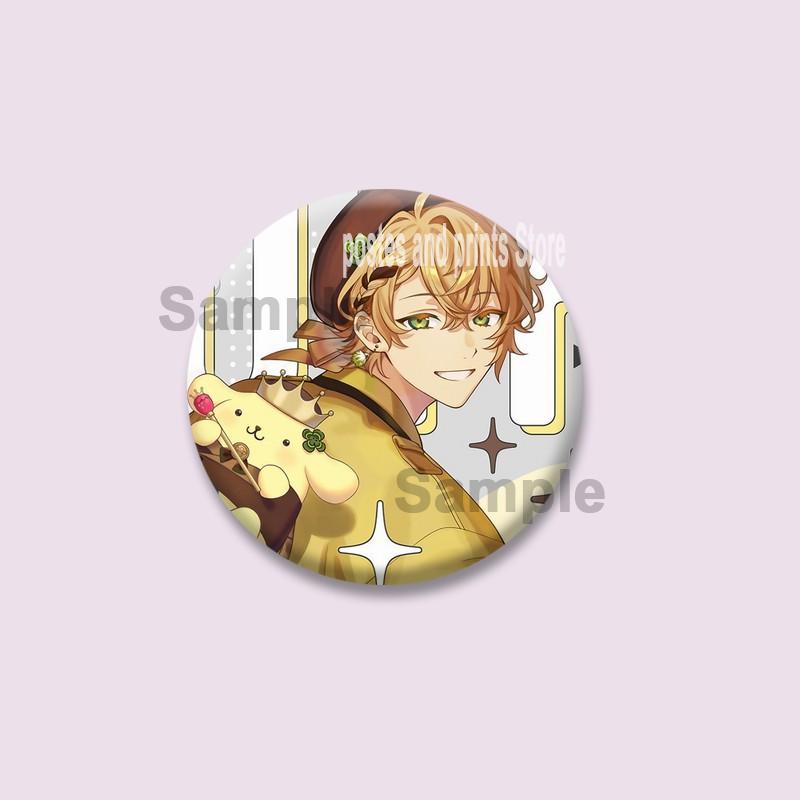 Cartoon Game Merold Kurode Hallritt Brooch Anime Fragaria Memories Lapel Pins Plastic Round Badge for Bag Hat Jewelry XMAS Gifts
