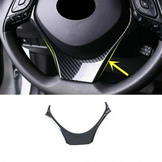 Carbon Fiber Car Steering Wheel Decor Cover Trim For Toyota C-HR CHR 2016-2022
