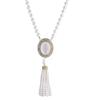 New Luxury Oval Cat's Eye Stone Pearl Sweater Necklace Pendant