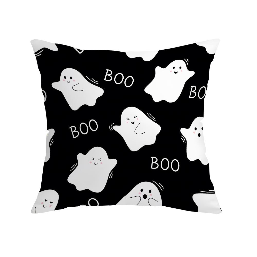 New Halloween Pillowcase Cute Ghost Trick or Treat Decorative Printed Pillow Cushion Cover