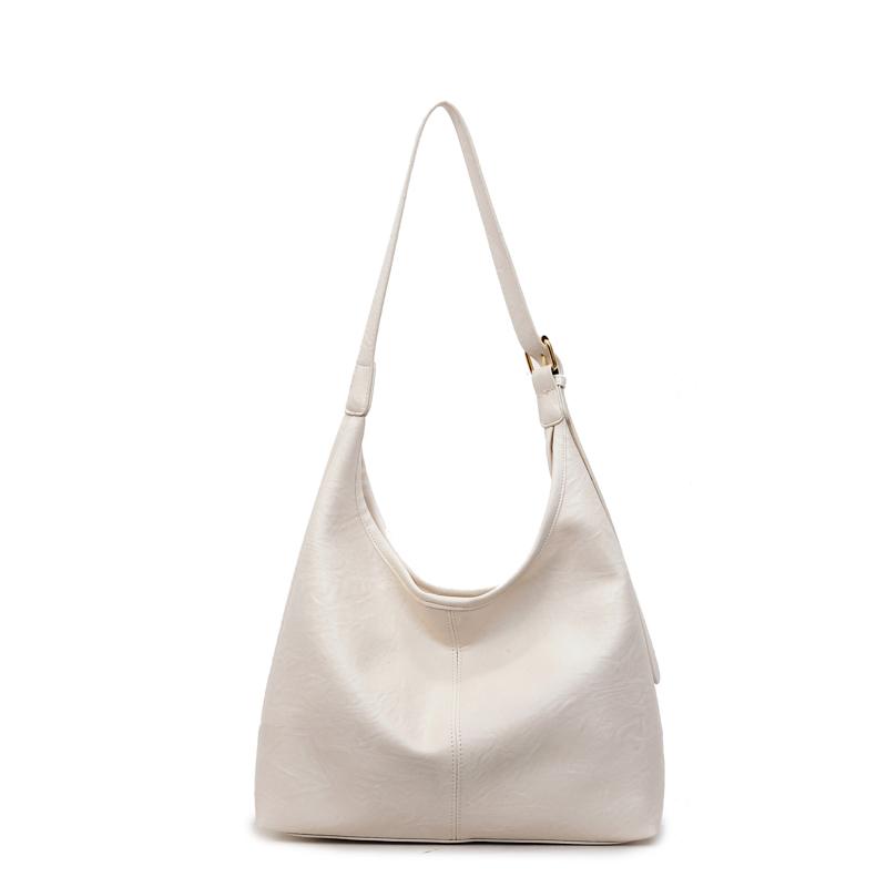Vintage Commuter Large Capacity Bag Women's Soft Leather Shoulder Bag Underarm Tote Bag