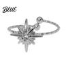 Adjustable Ring Women Finger Eight-Pointed Star Fit Open Multi-width Rings
