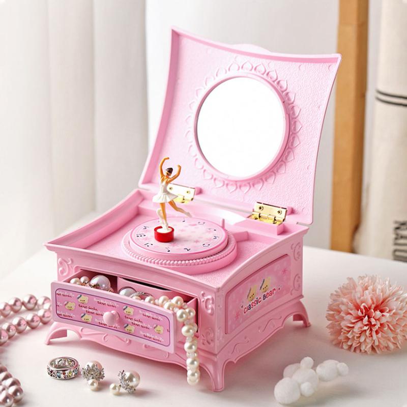 Elegant Classic Rotating Ballerina Music Box with Drawer Hand Crank Music Jewelry Box Perfect Christmas Gift for Girls 3