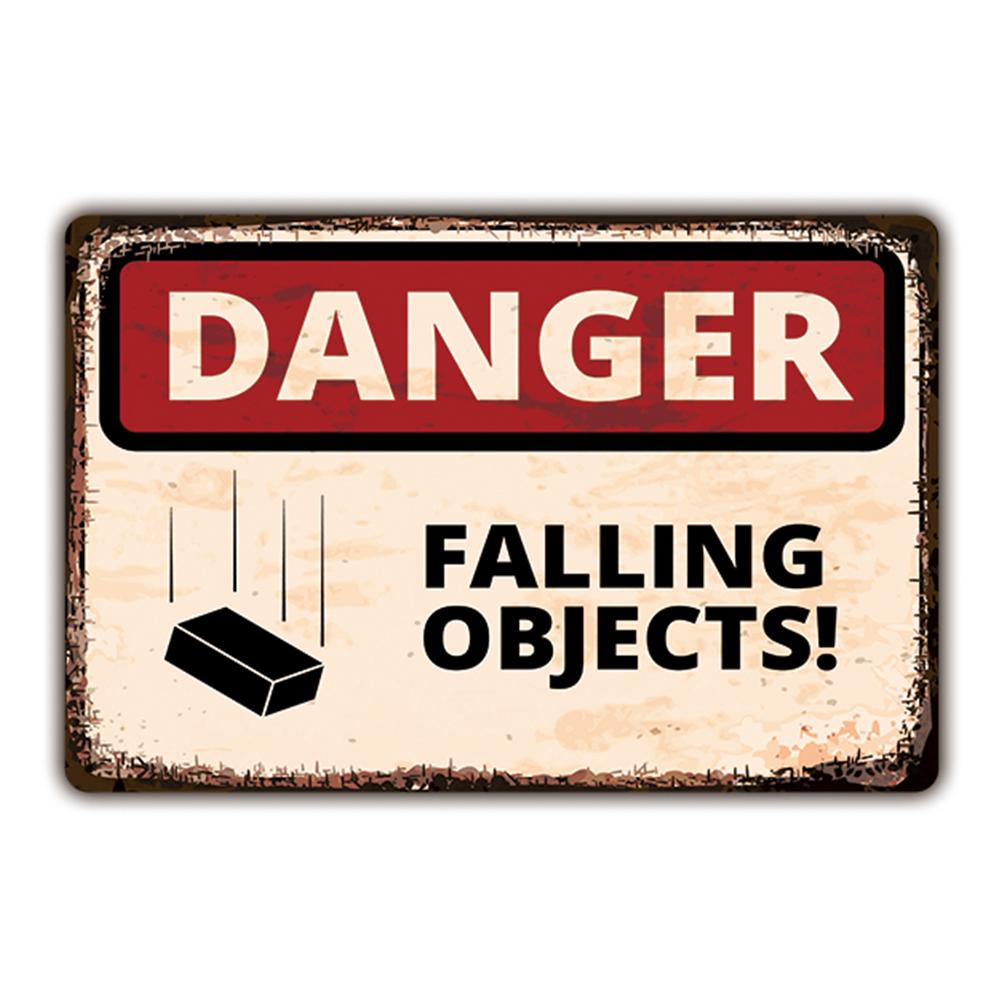 IBOOWU Danger DUST HAZARD Vintage Poster Retro Metal Tin Signs Wall Decor HIGH VOLTAGE Beware Warning Plaques