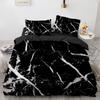 Marble King Queen Duvet Cover Cool Black and White Texture Pattern Bedding Set for Teens Adults 2/3pcs Polyester Quilt Cover