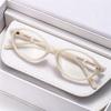 Small-Frame Oval Presbyopia Glasses for Women Simple Versatile High-Definition Blue Light Blocking Far Sight Glasses 0 To +4.0