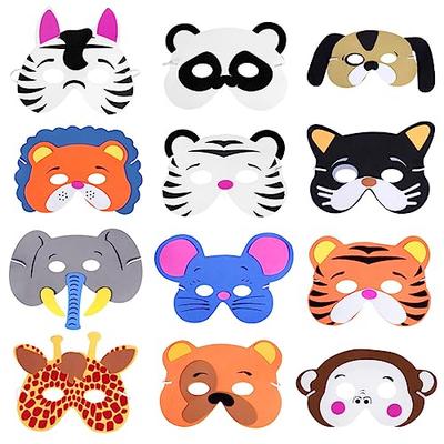 Toyvian Cute Hand-painted Animal Masks, Fox Masks, Cat Masks, Half Masks, DIY Unpainted Face Masks for Disguise, Balls, Costume Parties, Birthdays, Pa