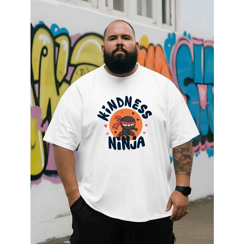 

Т-шиcотка с коротким рукавом Kindness Ninja для мужчин, последний тренд, весна и лето, повседневная, универсальная, с круглым вырезом, дышащая и удобная 2XL белый