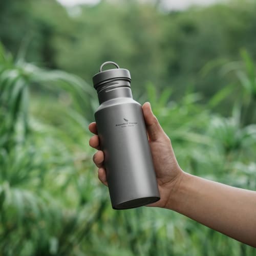 Boundless Voyage Titanium Water Bottle, Ultra-Lightweight, Wide-Mouth, Direct-Drink, for Hiking, Cycling, Sports, and Outdoor Activities, Camping, and