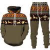 Ethnic Style 3D Print Hoodies Pants Sets Men's Fashion Sweatshirts Hoodie Sweatpants Two Piece Suits Tracksuit Man Clothing