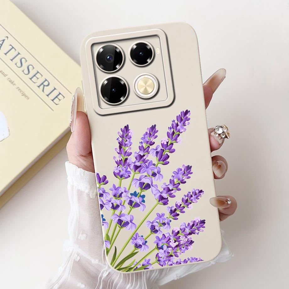 Soft TPU Candy Silicone Phone Case For Infinix Note 40 Pro Plus Note 40 4G 5G Back Cover Note40 4G Bumper Flower Girl Fashion