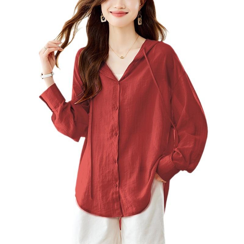 

Ленивый стиль Тонкая толстовка с капюшоном и длинными рукавами Солнцезащитная одежда для женской весны Новинка Свободный топ XXL