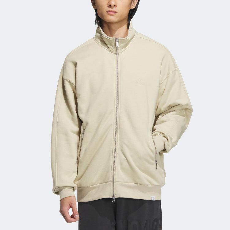 adidas Solid Color Stand-up Collar Full Zip Sports Jacket IK3463