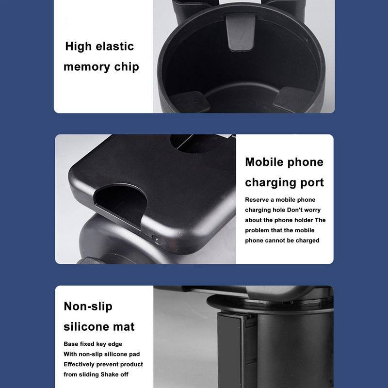 Car Cup Holder Phone Mount Non-Slip Cup Holder Automotive Cup Holders With Rotating Adjustable Base Insert Extender For Secure