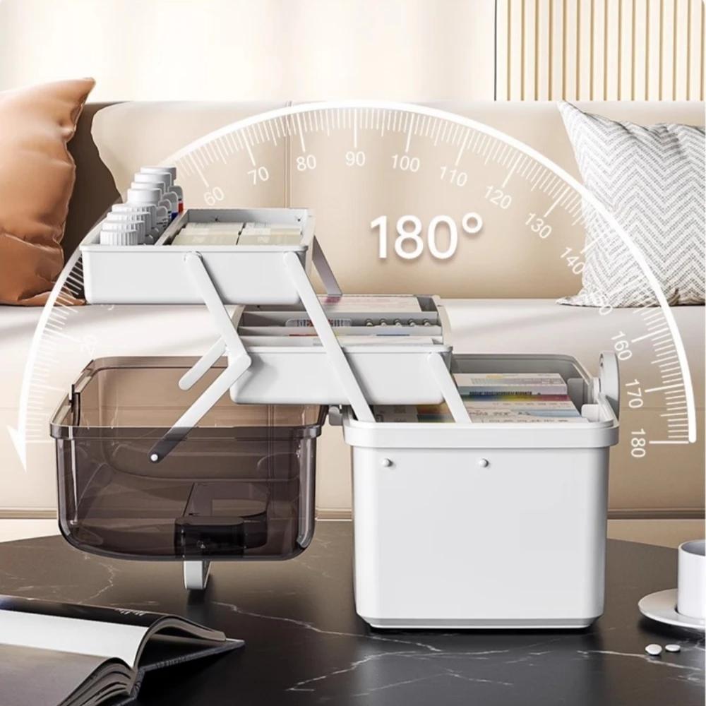 Super Large Capacity Pill Cases Organizer First Aid Kit Family Multilayer Box For Home Handle Medicine Storage Plastic Container