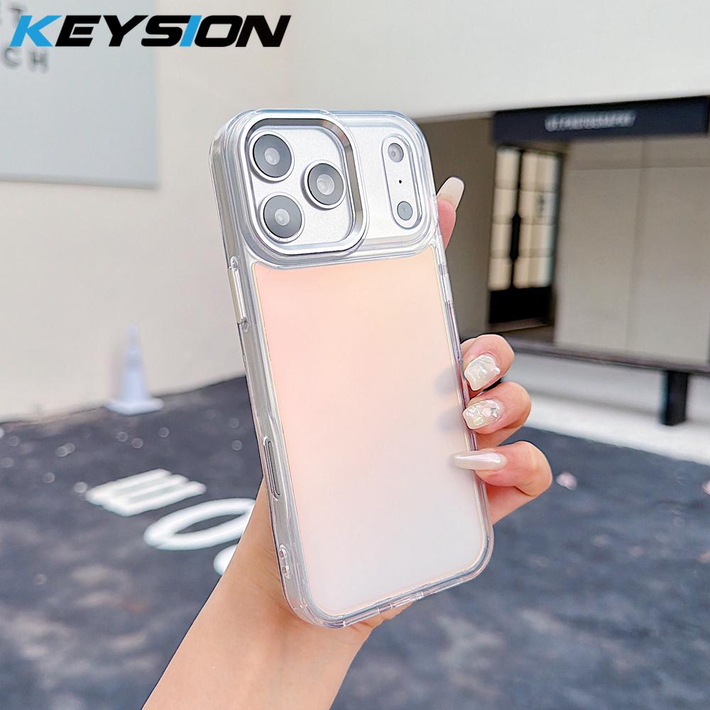

KEYSION Fashion Laser Gradient Colorful Phone Case for iPhone 17 Pro Max Soft TPU+PC Shockproof Back Cover for iPhone 17 Pro for iPhone 17 Pro Max білий