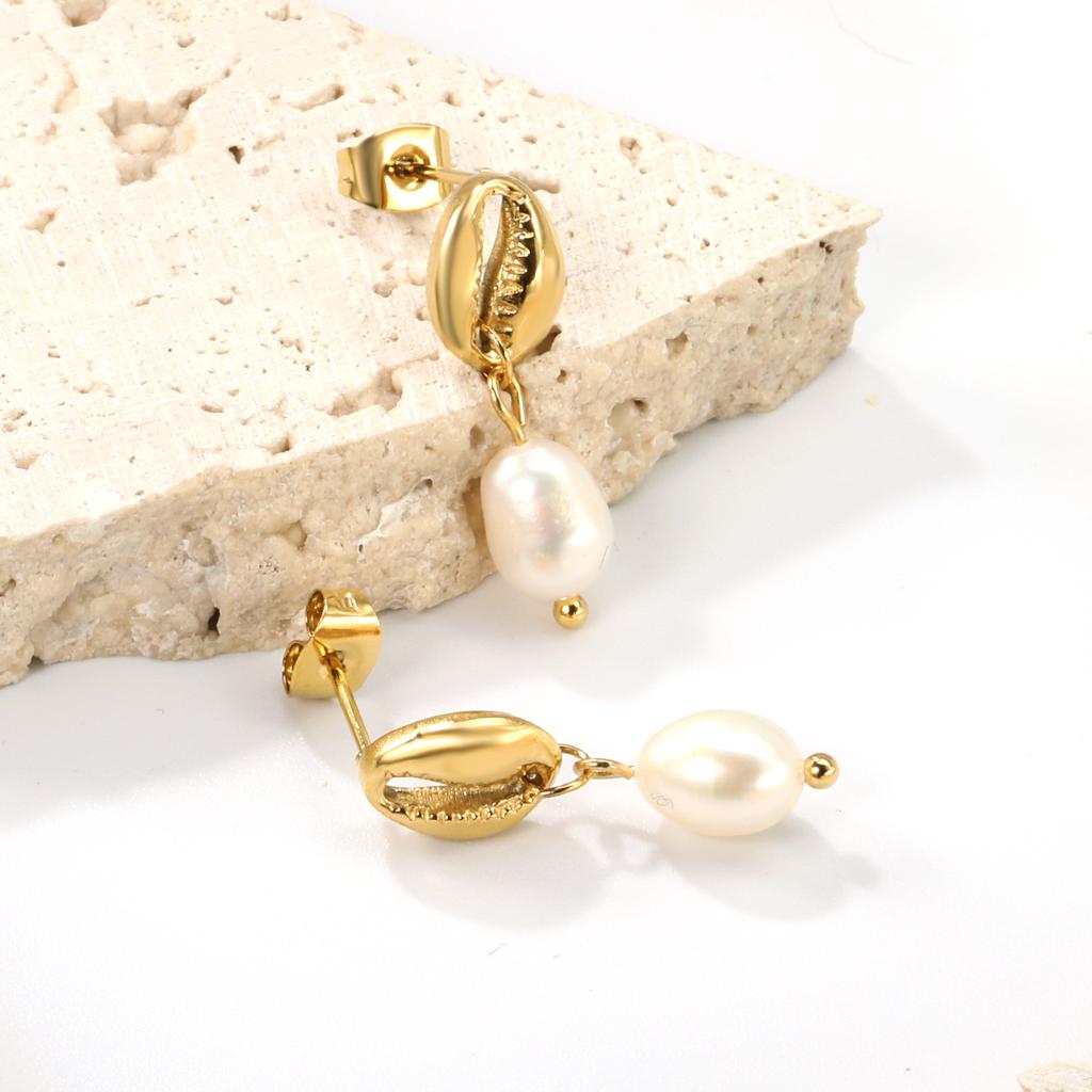 Freshwater Pearl Pendant Earrings for Girls, Sweet Party Style Light Luxury Fashion INS Jewelry, Premium Birthday Gift