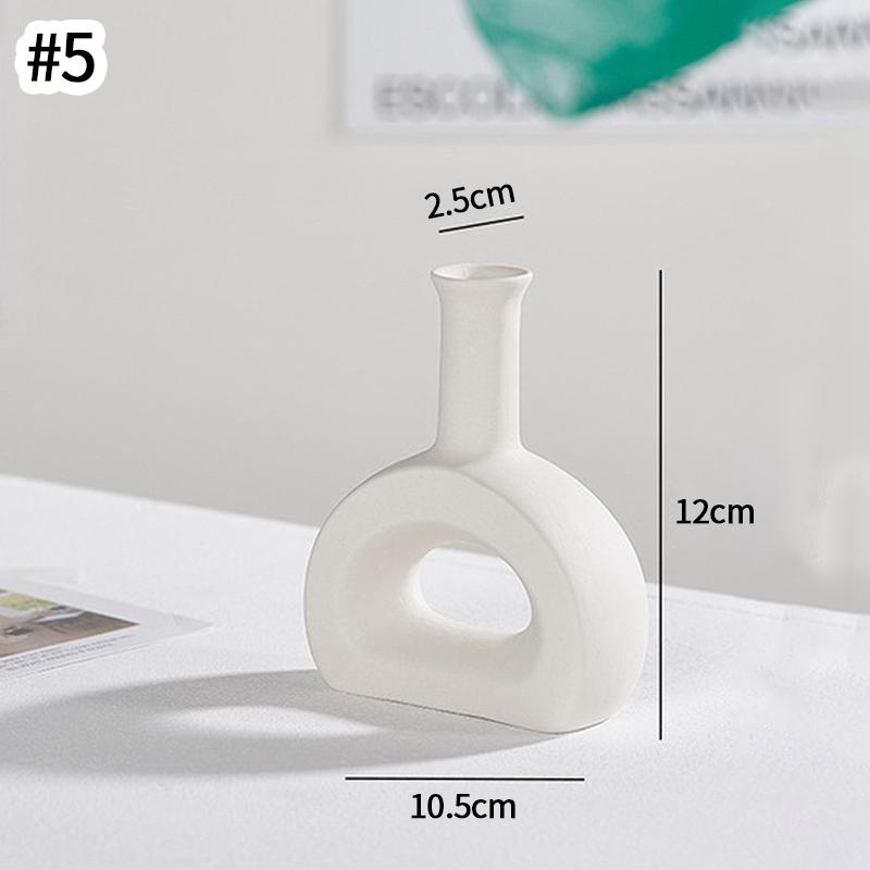 White Ceramic Vase Modern Decorative Vase for Pampas Grass Minimalist Flower Vases for Centerpiece Wedding Office Home Decor