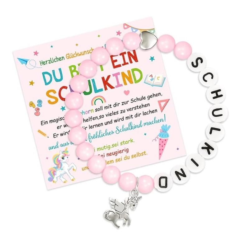 Creative Letter Bead Bracelet With/without Pendant Detail, Acrylic Design Wristlet For Teens Daily Accessories