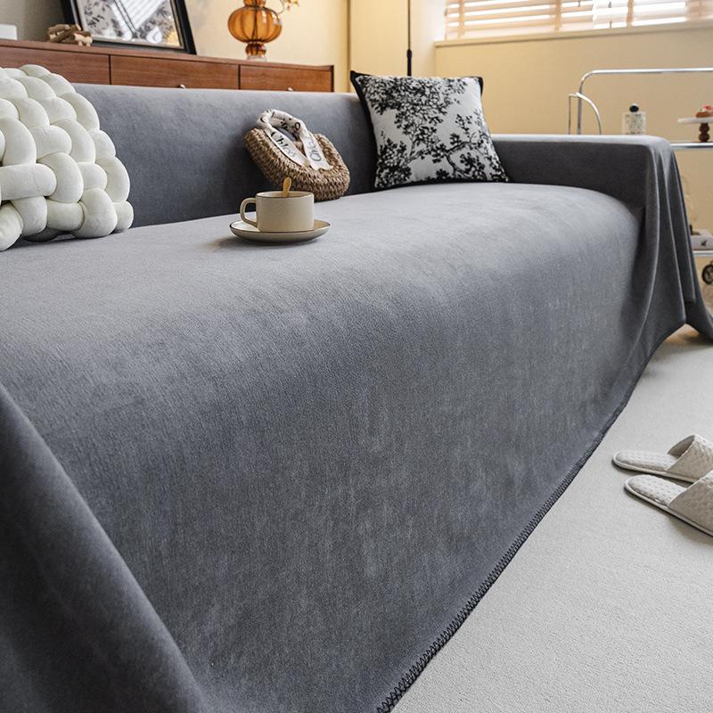 Cotton Linen Sofa Cover Universal All Seasons One Piece Large Anti Cat Scratch Dustproof Sofa Towel 180*130cm