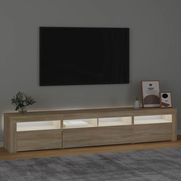 VidaXL TV Stand with LED Lights Entertainment Center Storage Media Console Living Room Furniture Home 3152732