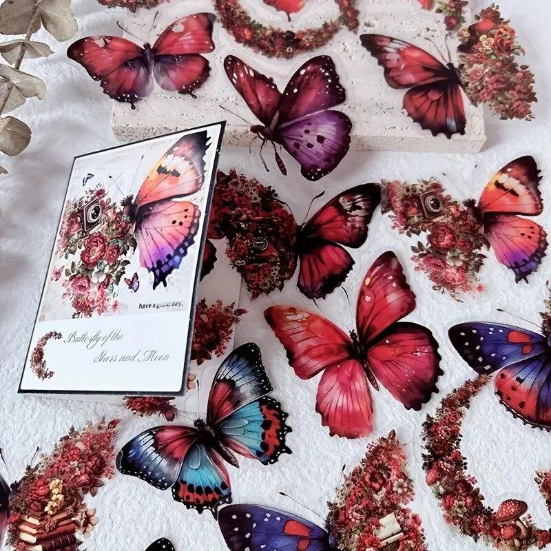 

30 pcs/pack INS Butterfly Flower Themed DIY Decorative Stickers Pack Decorative Stickers For Scrapbook Label Diary Album Planner