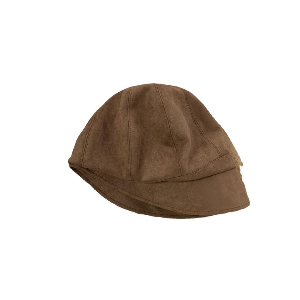 Hepburn elegant temperament shows the face small octagonal hat children autumn and winter new versatile suede Bere painter hat stack hat