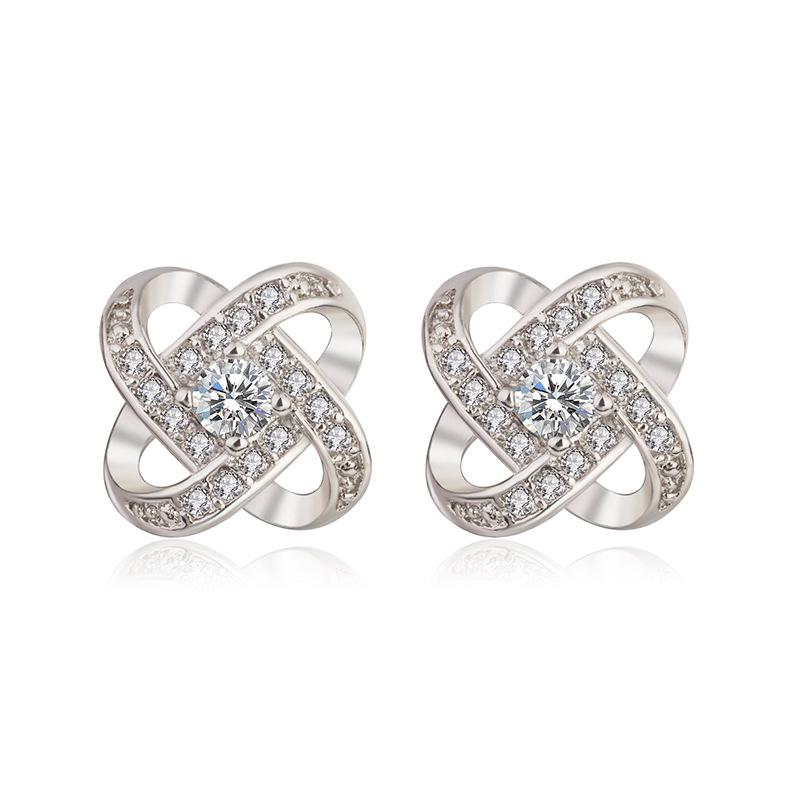 Hot Trending Eternal Heart & Four-Leaf Clover Rotating Love Stud Earrings