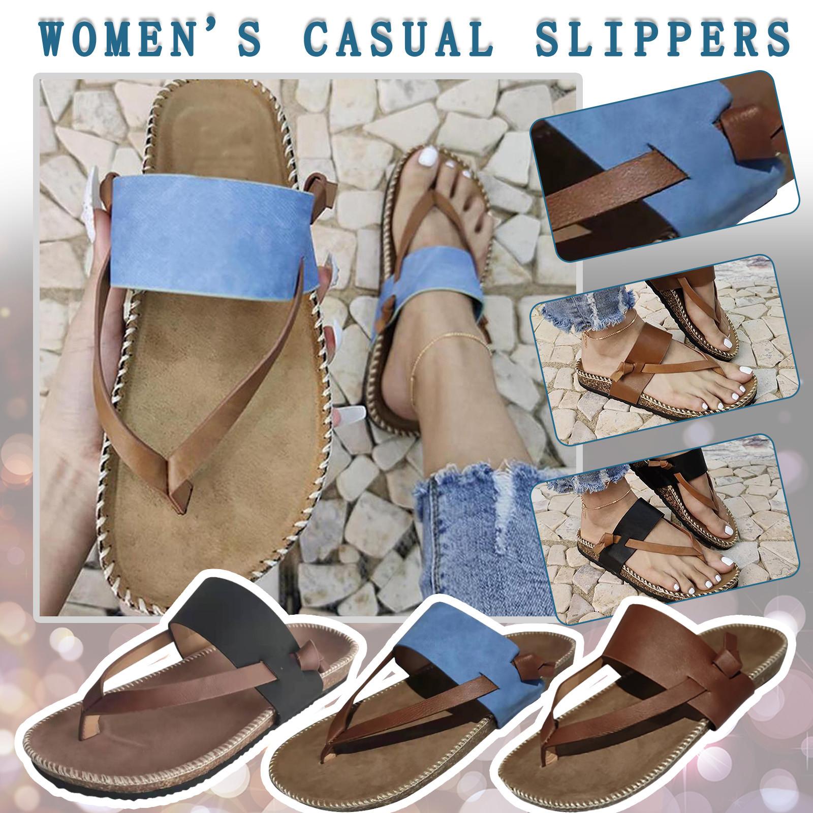 

Женские летние тапочки Fsahion на плоской подошве, шлепанцы, римская обувь