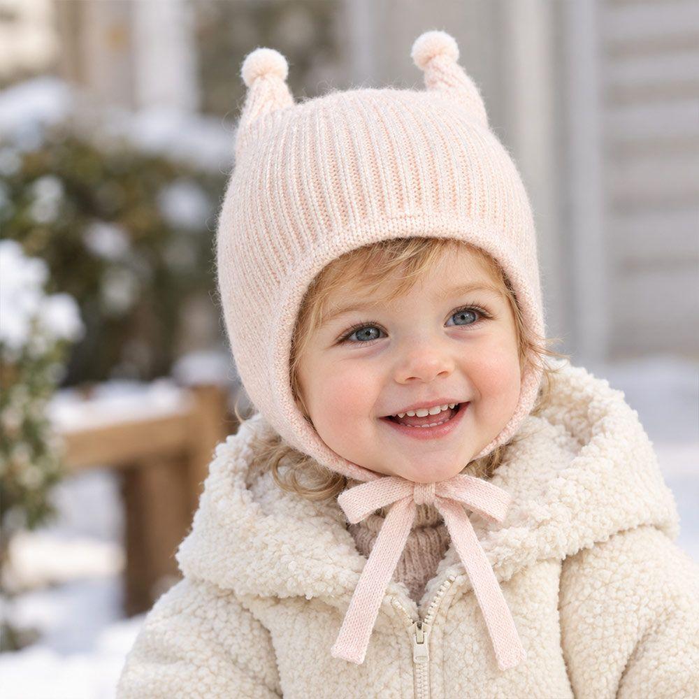 Windproof Baby Knitted Hat Ear Protection Infant Beanie Cap New Winter Baby Hat
