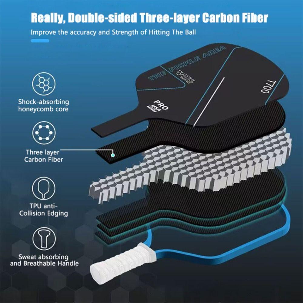 T700 Pickleball Paddle Carbon Fiber Pickle Ball Paddle Durable Pickleball Rackets Set