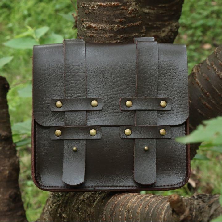 Mittelalterliche Wikinger Stil Leder Bauchtasche Retro Schiffsform Gürteltasche Für Cosplay LARP Renaissance Festival Kostüm