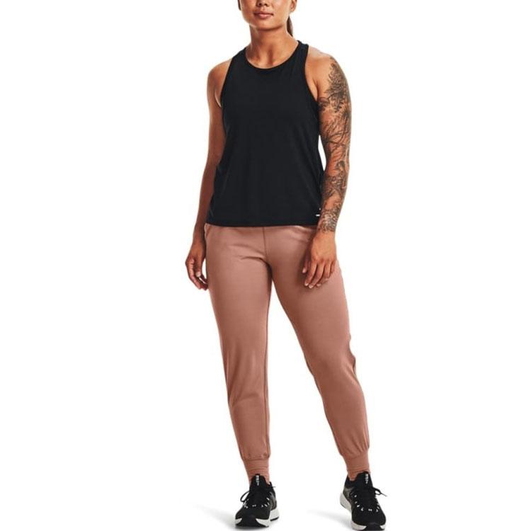 Under Armour Logo Solid Color Training Slim Fit Pants Women pants Brown 1371021-270