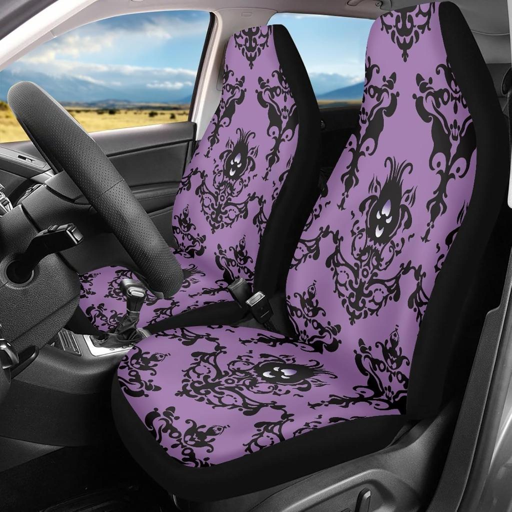 Bulopur Halloween Spider Web Print Front Seat Cover Sets 2 Pack, Car Universal Accessories Interior Decor for Men, Auto Front Seat Covers