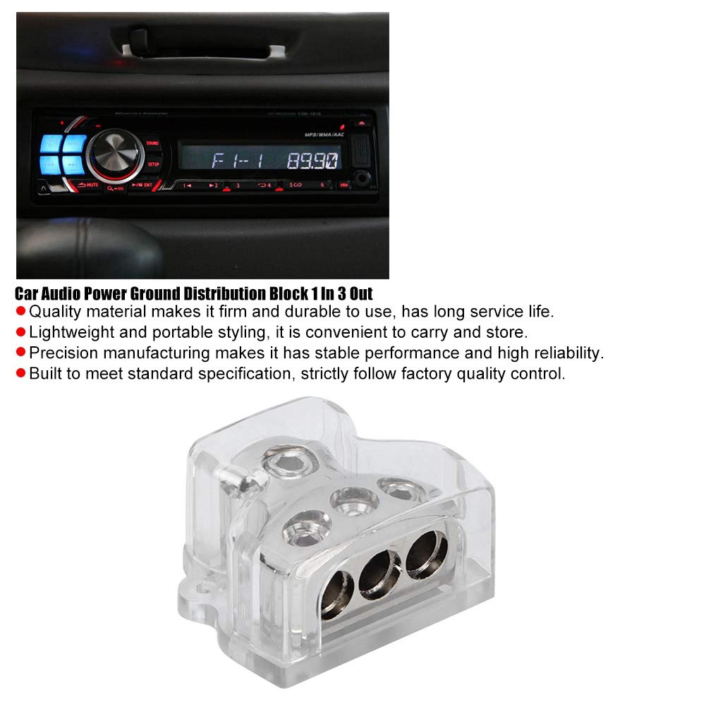 Bloco de Distribuição de Terra de Potência Gorgeri, Bloco de Fusíveis de Distribuição de Áudio para Carro Banhado a Níquel 1 Entrada