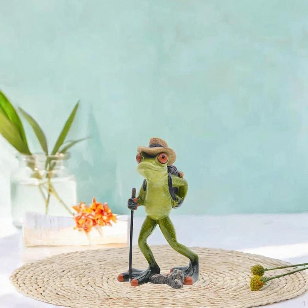 Frog Figurine Resin Art Piece Collectible Decor for Indoor