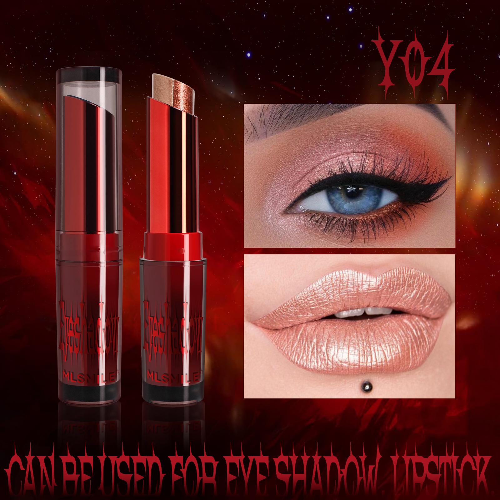 

2-в-1 градиентные двухцветные тени для век для губ и глаз, водостойкие ленивые тени для век в стиле «Хэллоуин»