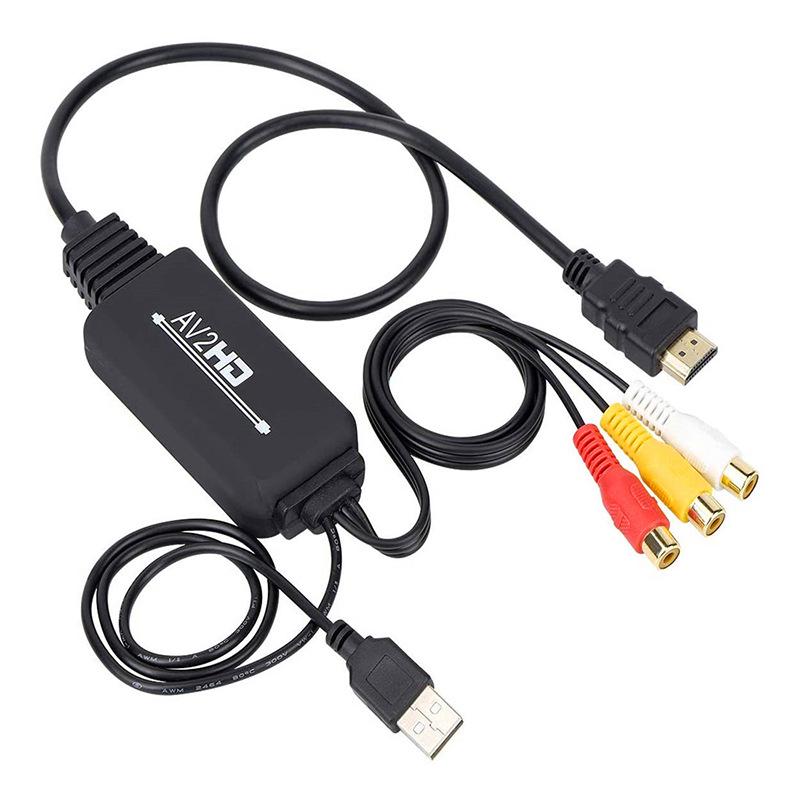 AV To HDMI Converter Cable - RCA To HDMI for TV and Projector