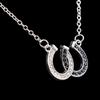 1X Fashion Jewelry Women Lady Zinc Zinc Alloy Chain Double Horse Hoof Pendant Necklace