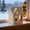Christmas Desktop Decorations - Vintage Christmas Village House, Handmade Christmas House, Christmas Town