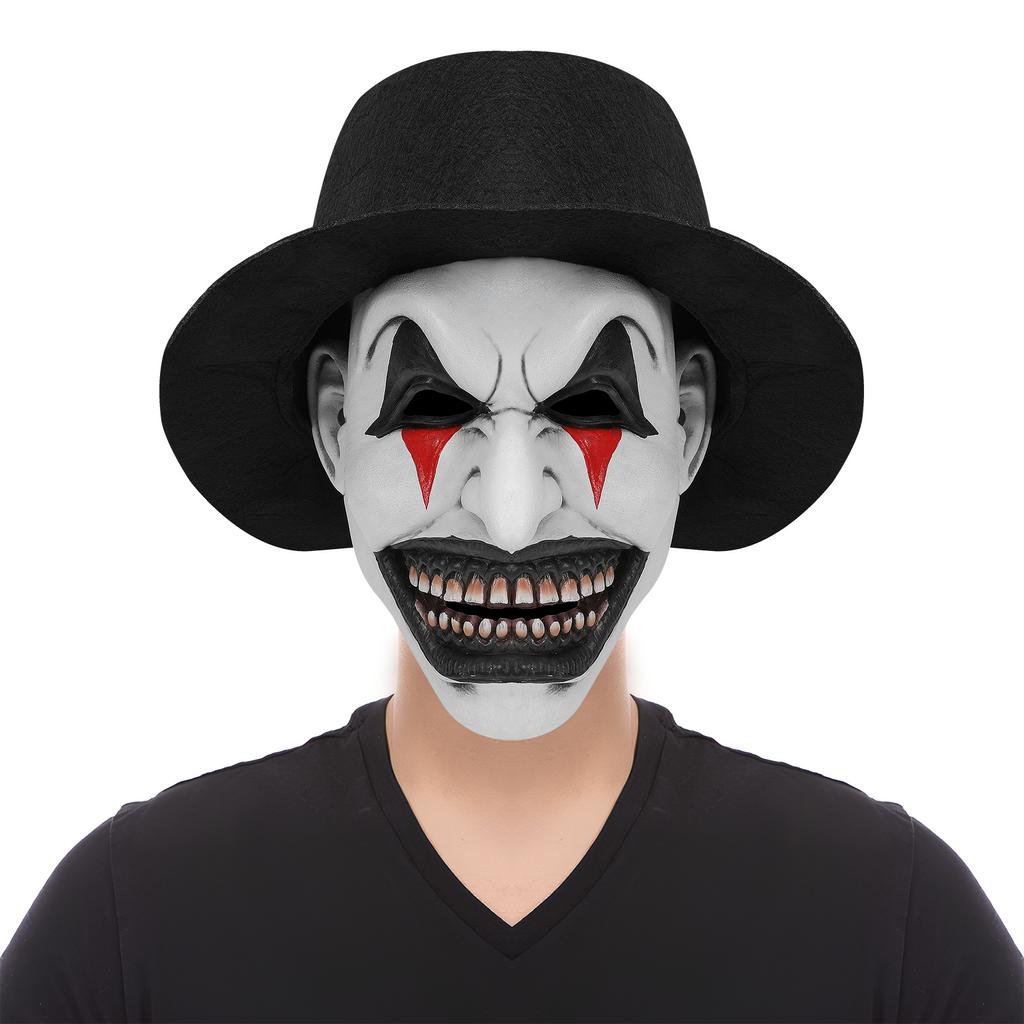 Deadly Clown Mask Halloween Latex Horror Headgear Haunted House Prank Scary Mask Scene Decoration Prop