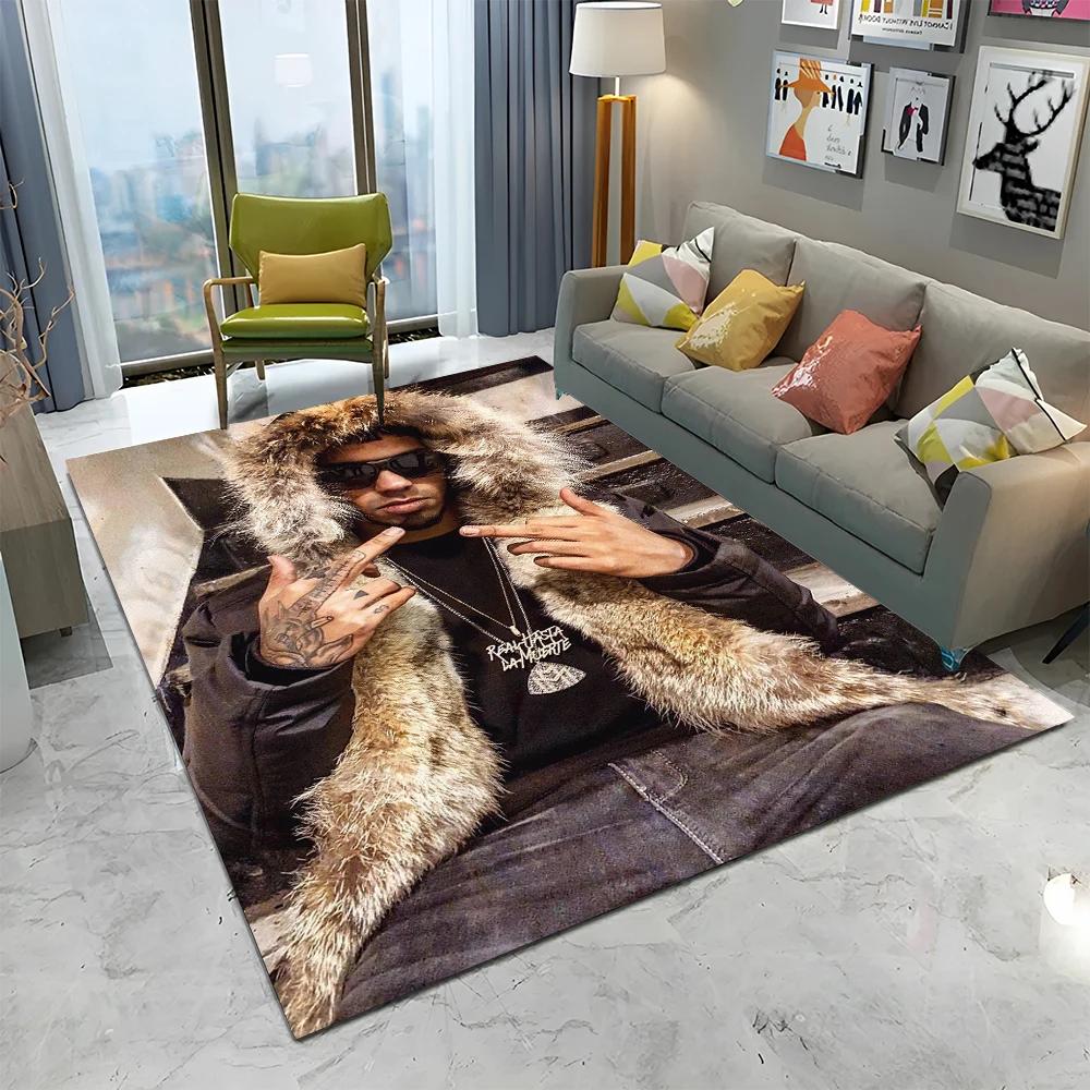 Free Anuel AA Rapper Hip Hop Singer Carpet Rug for Home Living Room Bedroom Sofa Doormat Decor,kids Area Rug Non-slip Floor Mat