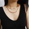 New Trendy Simple Double Layer Temperament Snake Bone Chain Chokers for Women Retro Hip Hop Rock Pendant Zircon Accessories