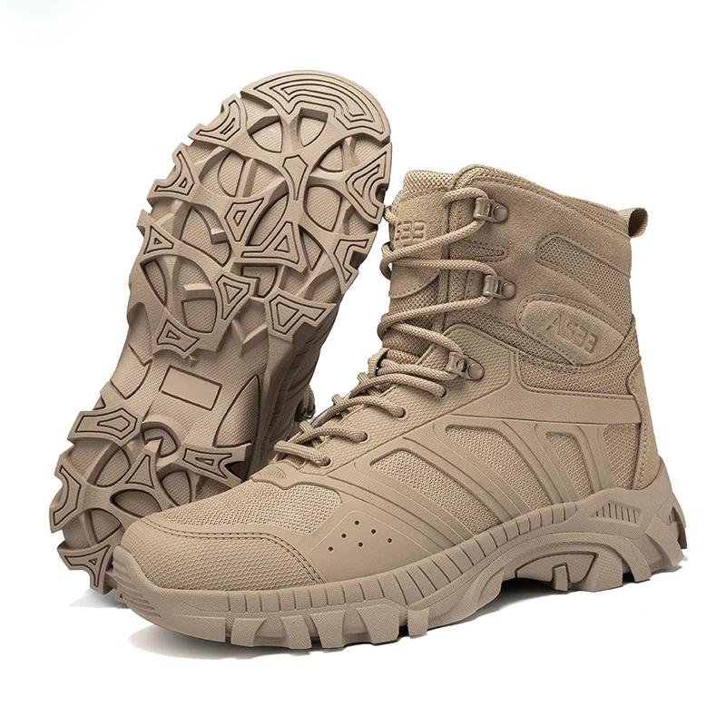 New Hot Sale Men's Boots High Top Outdoor Desert Tactical Hiking Shoes Breathable Mountain Climbing Trekking Shoes