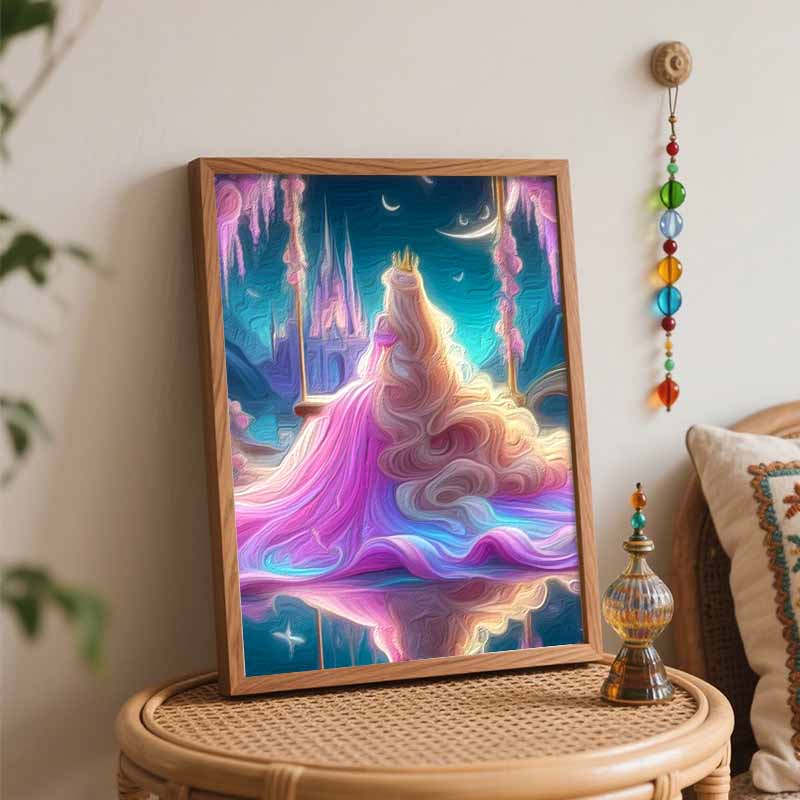 Disney animation digital oil painting princess castle diy handpainted coloring painting home decoration, fantasy art wall art decor