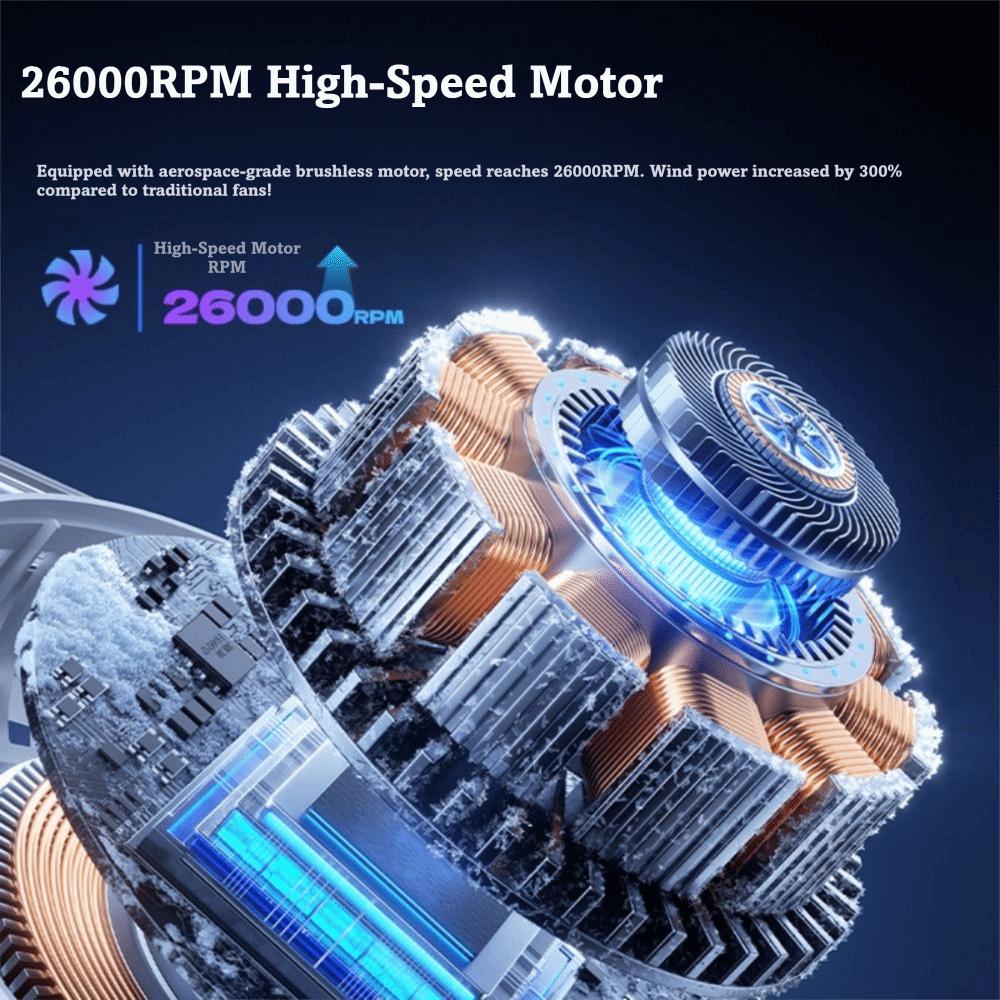 Digital Screen Bladeless Handheld Hair Dryer Curved Design High-Speed Turbine Fan  Children Use