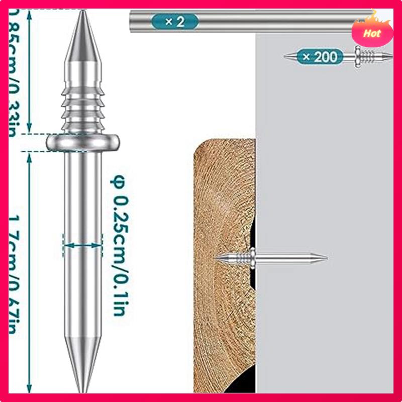 400 stk dobbelthodet listespiker sømløse spiker, rustsikre sporløse listespikersett med 4 stenger, med spiker