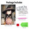 Frameless Pearl Painting Kit Cute Little Witch Cauldron Pattern DIY Shiny Bead Canvas Creative Leisure Craft Gift for Adults
