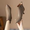 Fashion Short boots, temperament, high heels, women's pointed toes, thin heels, spring and autumn small follow-up boots